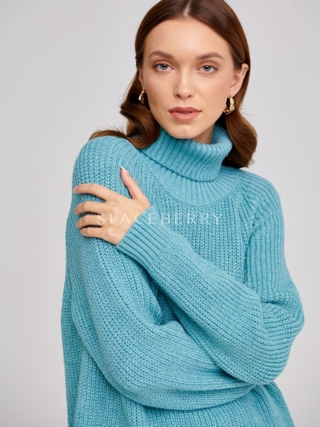 Женский вязаный свитер оверсайз, джемпер